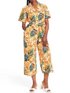 NWT Tabitha Brown X Target Tropical Print Tie-Front Capri Jumpsuit - Womens XS